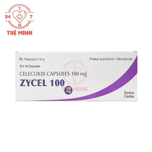 Zycel 100 Zydus Cadila - Thuốc giảm các dấu hiệu và triệu chứng của viêm xương khớp